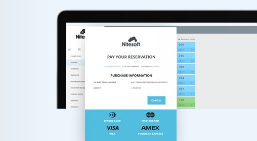 Nitesoft web booking system - Payment Processing